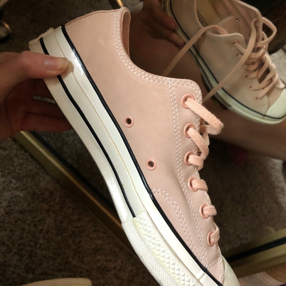 Brand new pink suede converse